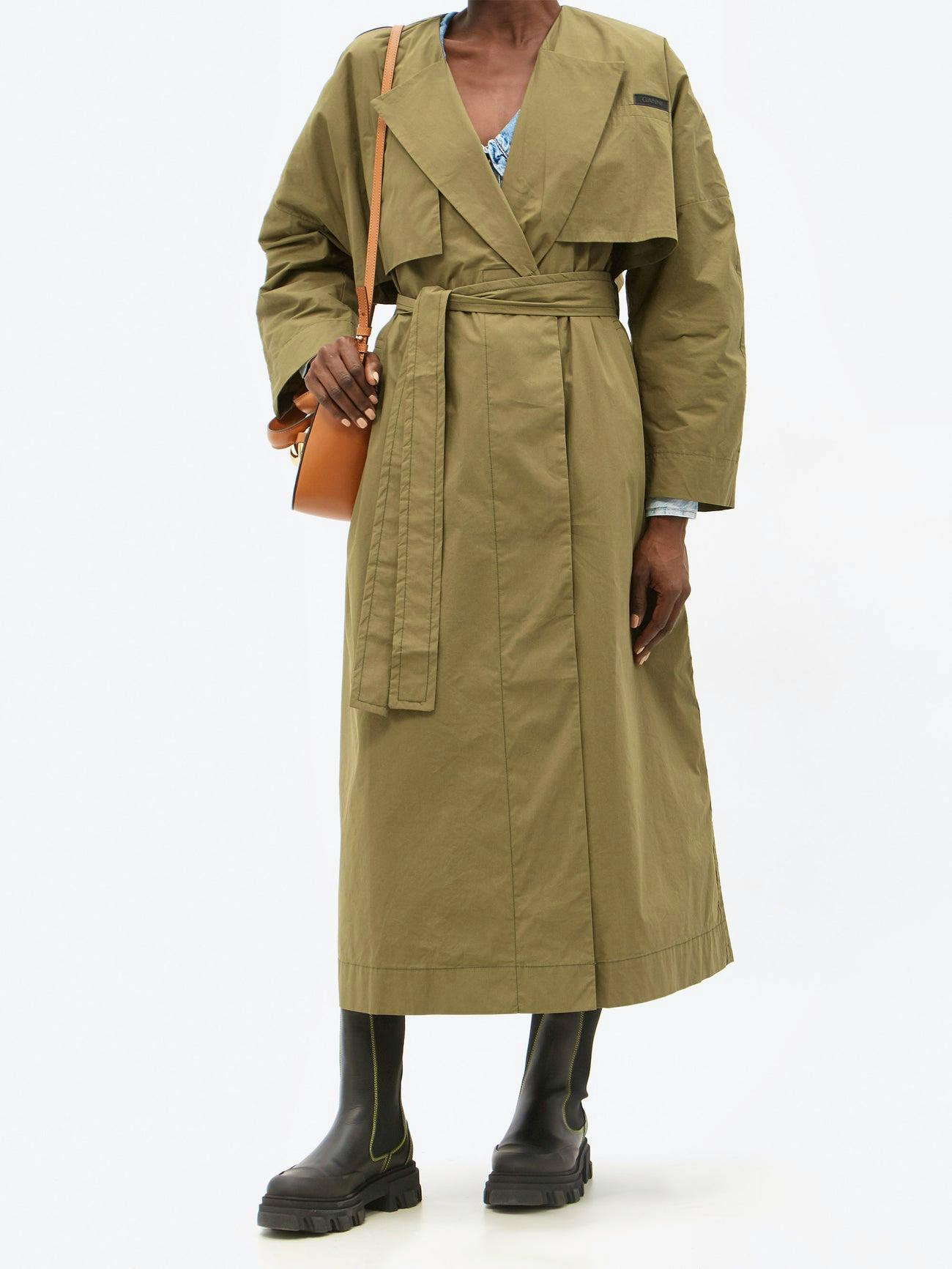 Ganni Belted Organic Cotton-Blend Trench Coat, £375