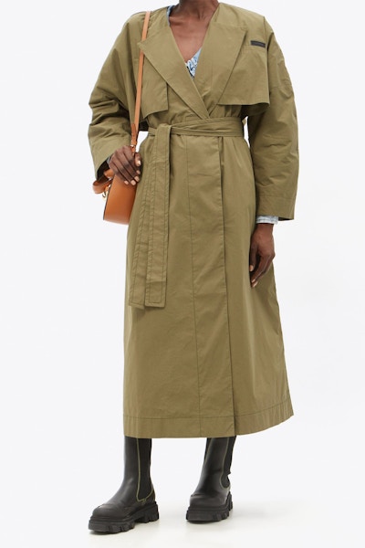 Ganni Belted Organic Cotton-Blend Trench Coat, £375