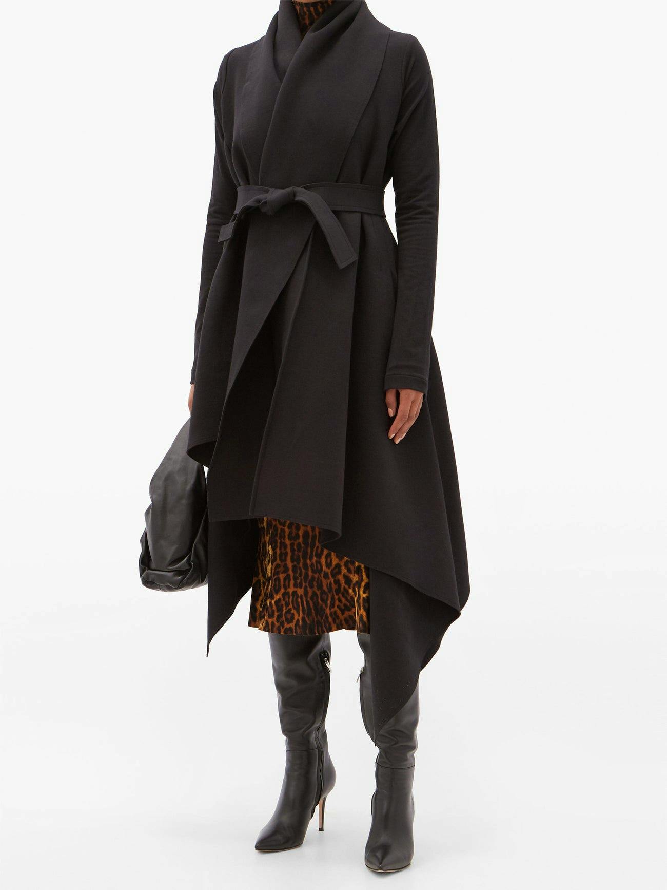 Norma Kamali Blanket Asymmetric Cotton-Blend Jersey Coat, £230