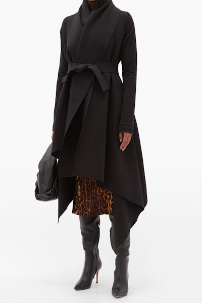 Norma Kamali Blanket Asymmetric Cotton-Blend Jersey Coat, £230