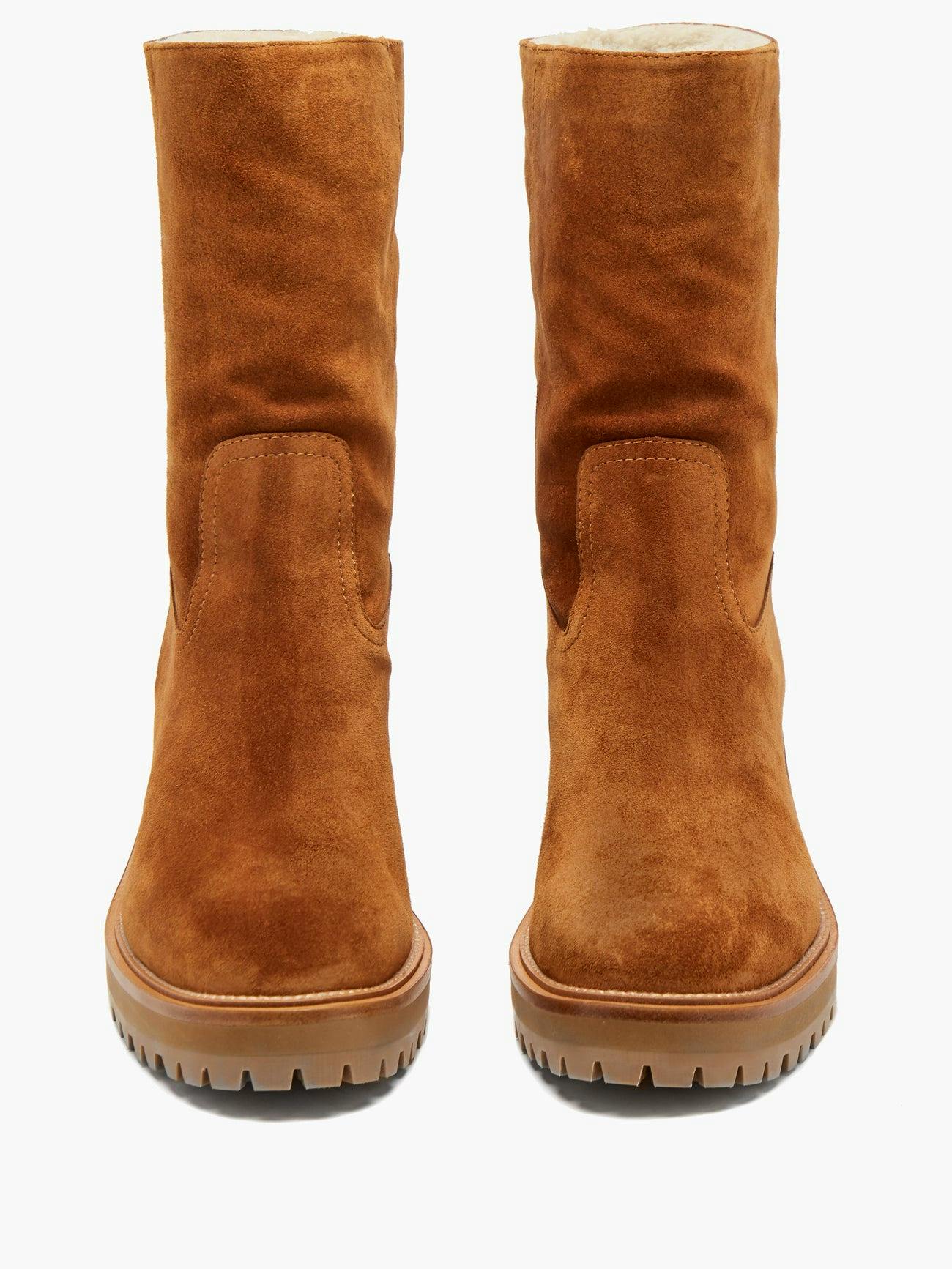 Jimmy Choo Yola 80 Shearling-Lined Suede Boots, £875