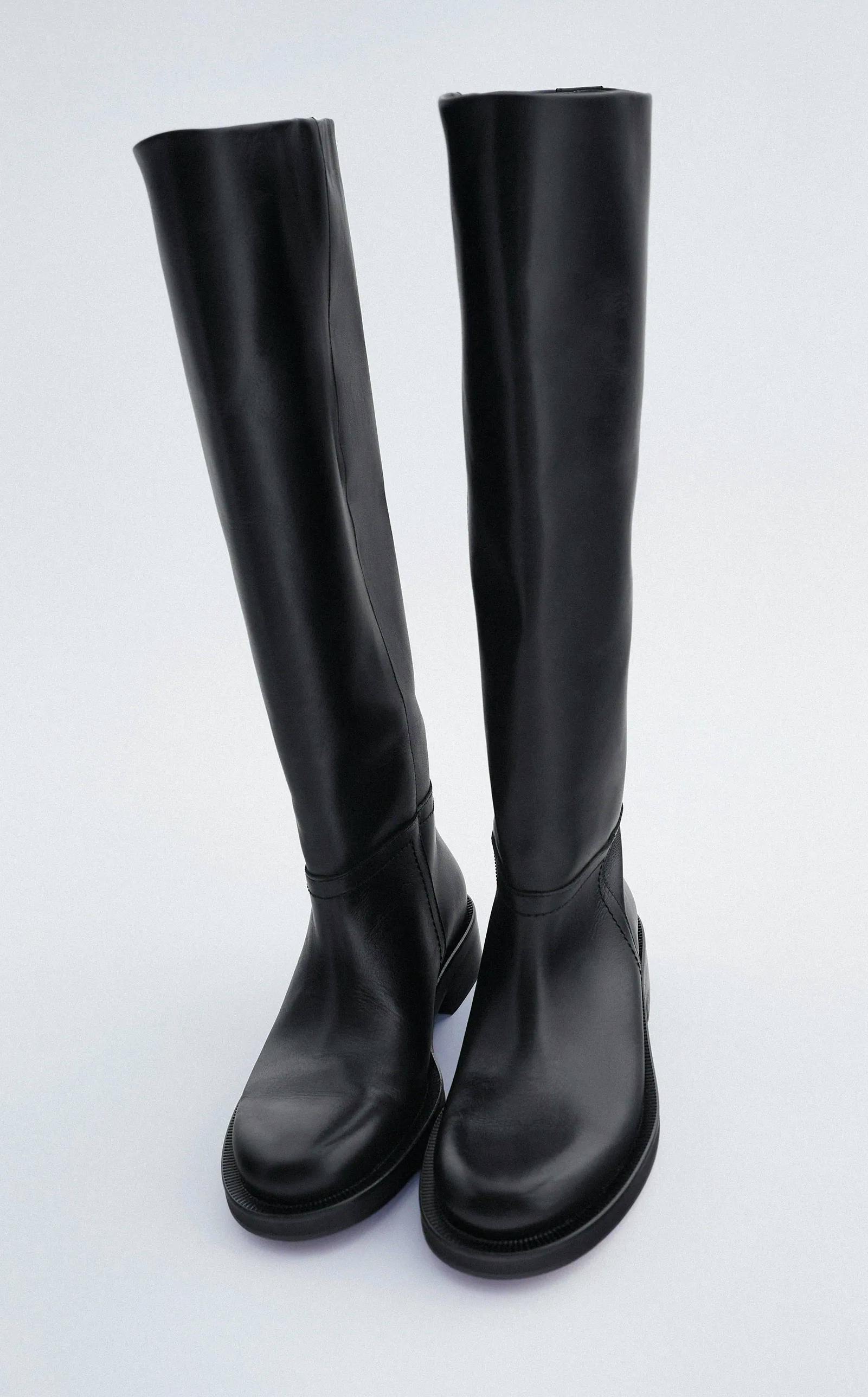 Zara High Heel Leather Boots, £149