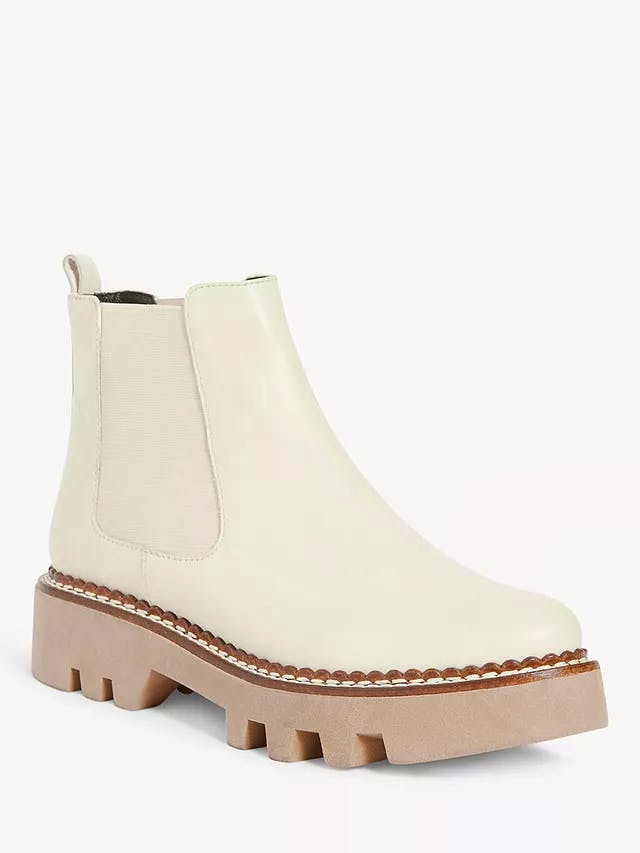 John Lewis Kin Paisley Leather Flatform Chelsea Boots, £85