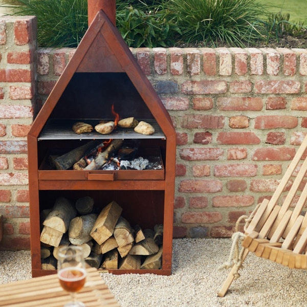 Rowen & Wren Rusted Outdoor Fireplace, £500