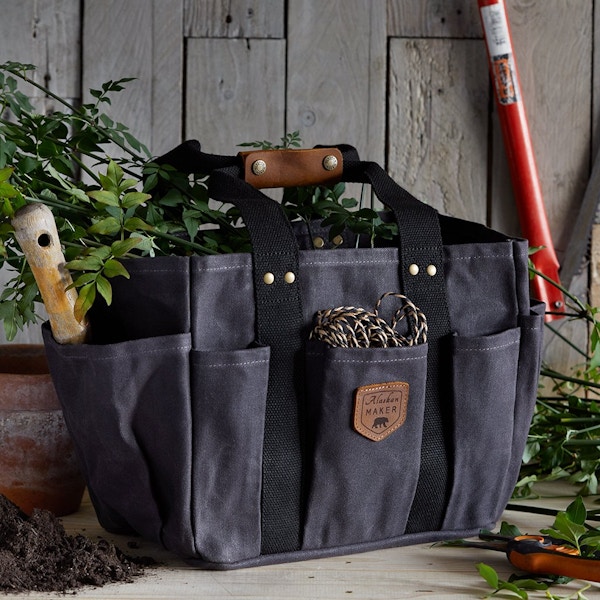 Life of Riley Charcoal Waxed Gardening Bag, £79