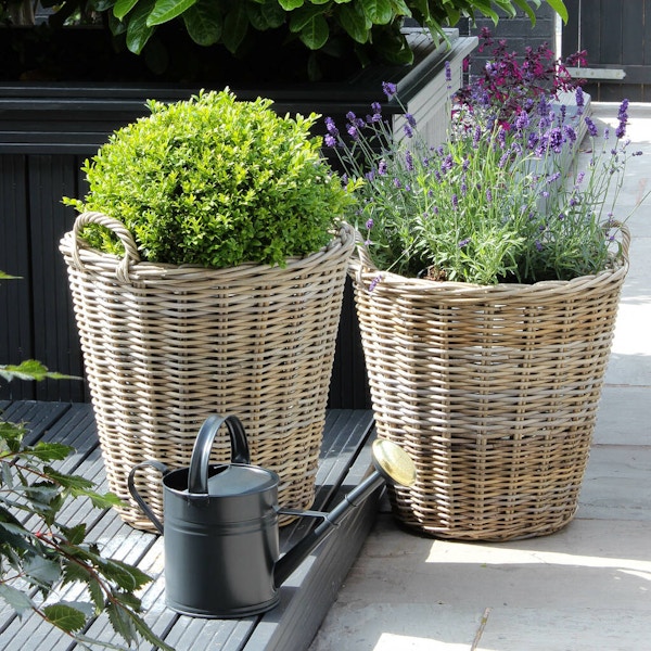 Not On The High Street Extra Large Zinc Lined Rattan Planter, £95
