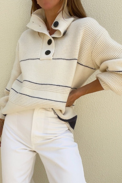 Vita Grace Marina Button Neck Sweater, £75
