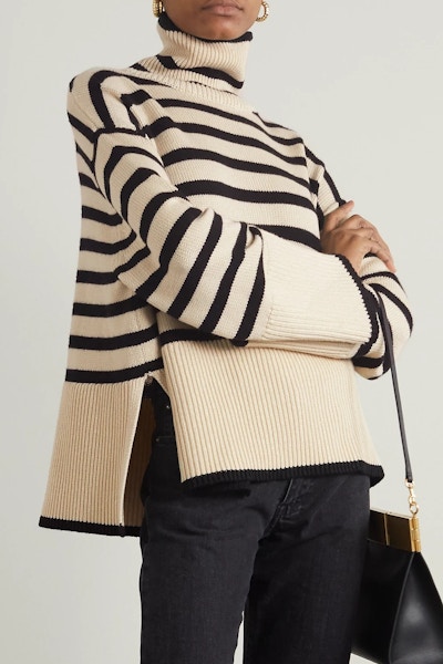 Toteme Striped Merino Wool Turtleneck Sweater, £410