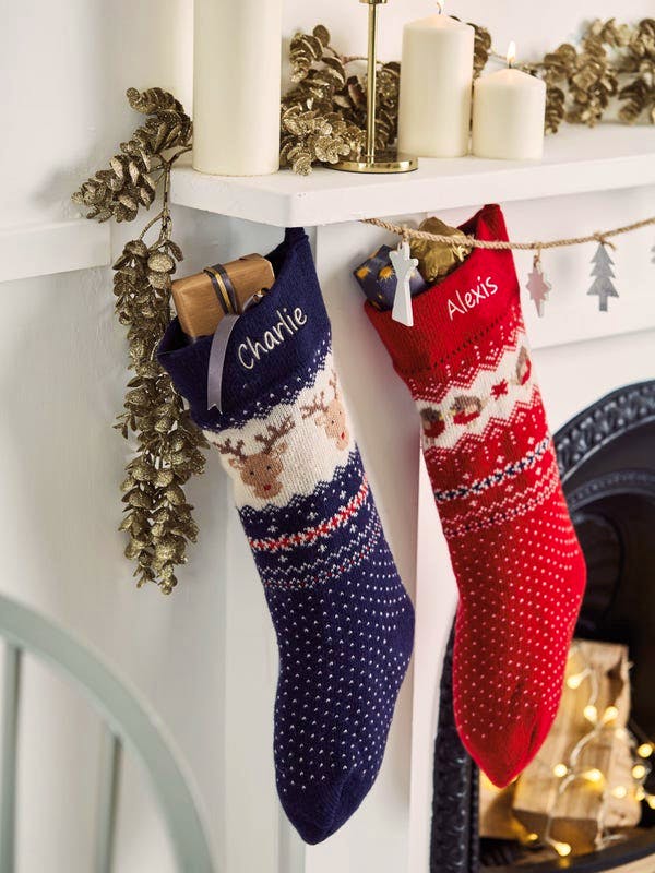 Jojo Maman Bébé Red Robin Knitted Christmas Stocking, £19