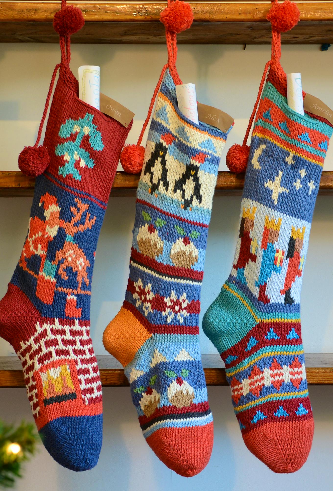 Chunki Chilli Personalised Hand Knitted Christmas Stockings, £36