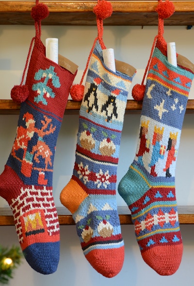 Chunki Chilli Personalised Hand Knitted Christmas Stockings, £36