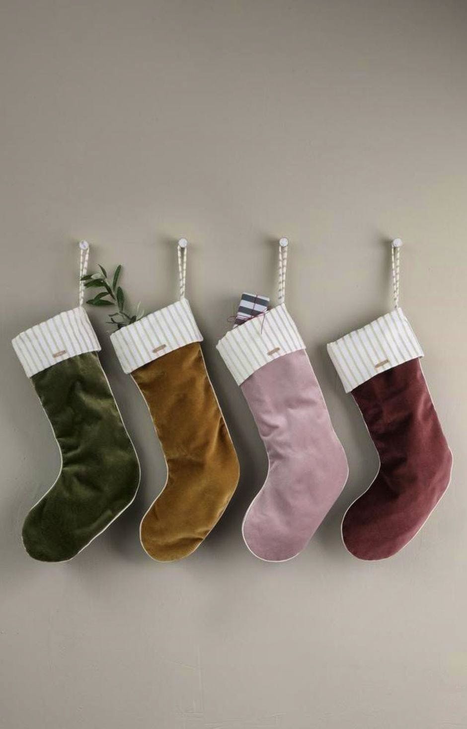 Ferm Living Christmas Velvet Stocking in Green, £54