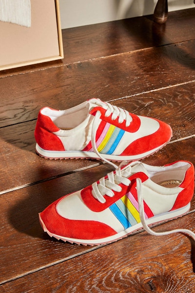 Striped Trainers Cherry Red/ White, £90