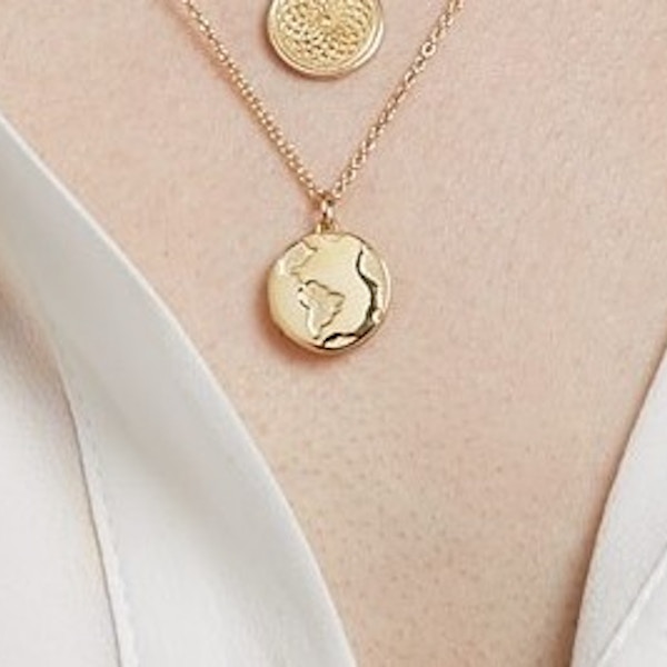 Astley Clarke Biography Earth Locket Necklace in Yellow Gold Vermeil, £150