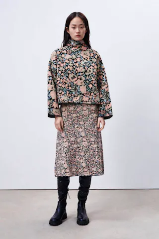 Floral Jacquard Knit Sweater