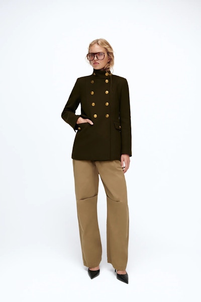 Wool Blend Coat With Golden Buttons £109
