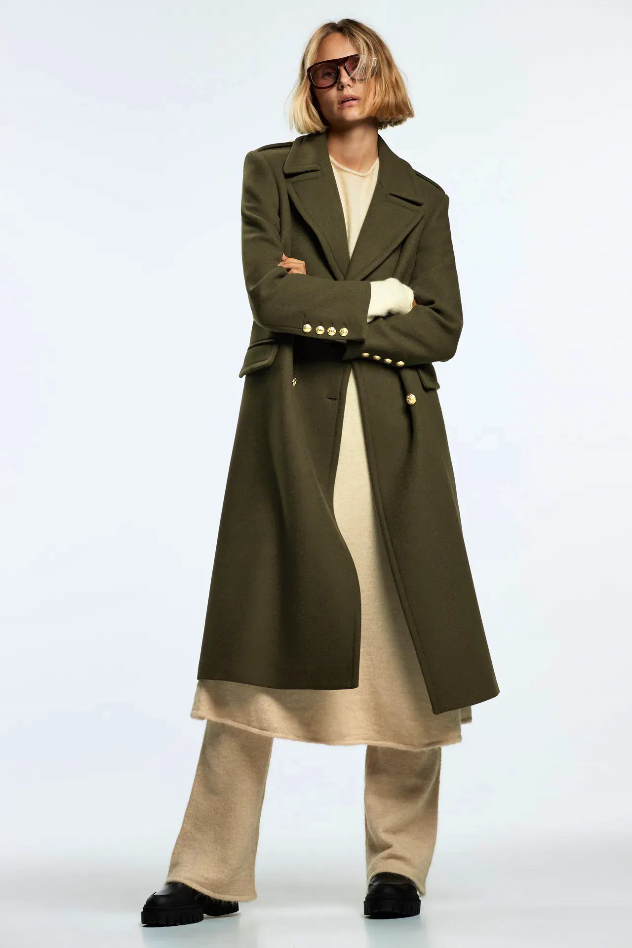Wool Blend Buttoned Coat £159