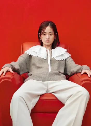 Wool Detachable Neck Sweater