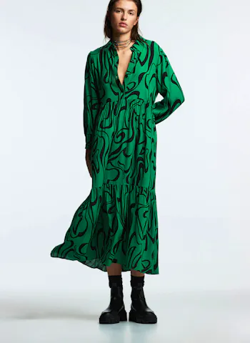 Printed Midi Dress