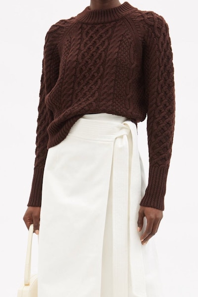 Emilia Wickstead Emory Cable-Knit Wool Sweater, £585