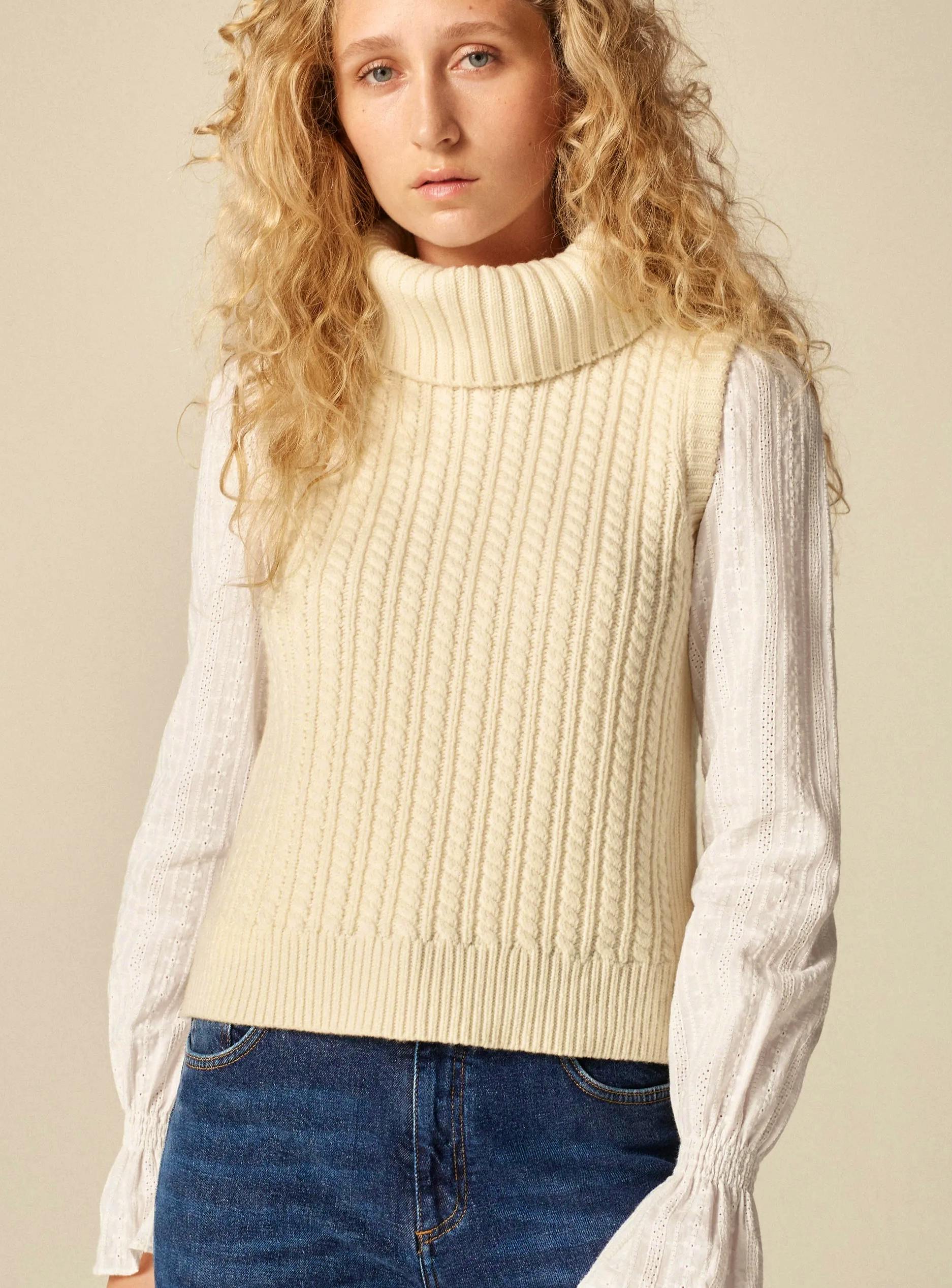 Me+Em Merino Cashmere Mini Cable Vest + Snood, £125