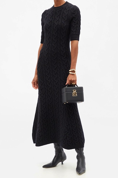 Brock Collection Tahani Cable-Knit Cashmere-Blend Midi Dress, £935