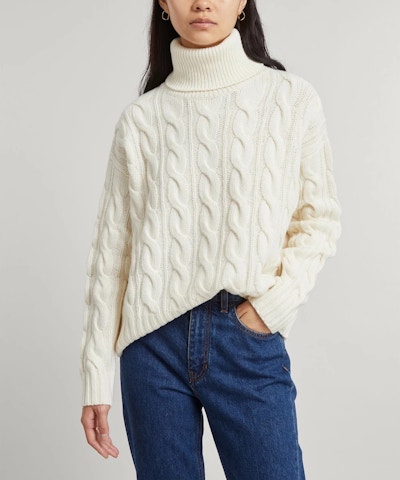 Barbour Lovell Roll-Neck Cable-Knit Wool-Mix Jumper, £90
