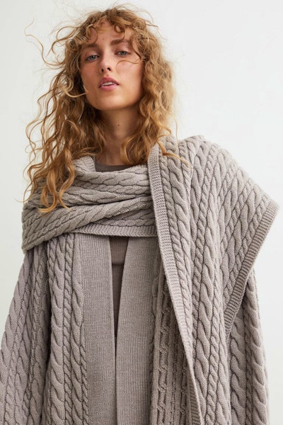 H&M Wool-Blend Cable-Knit Scarf, £34.99