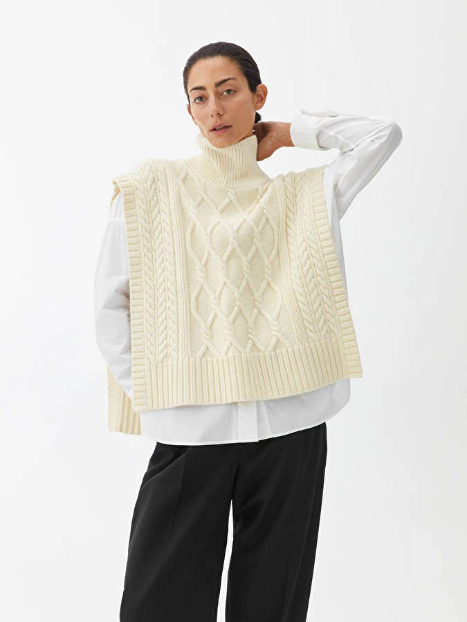 Arket Cable Knit Wool Blend Bib, £69