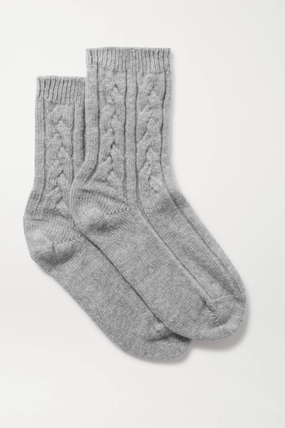 Johnstons Of Elgin Cable-Knit Cashmere Socks, £65