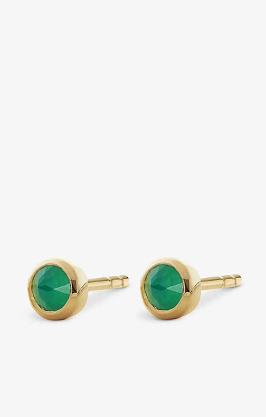Monica Vinader Siren Mini Gem Recycled 18ct Yellow-Gold Plated Vermeil Sterling-Silver And Green Onyx Stud Earrings, £50