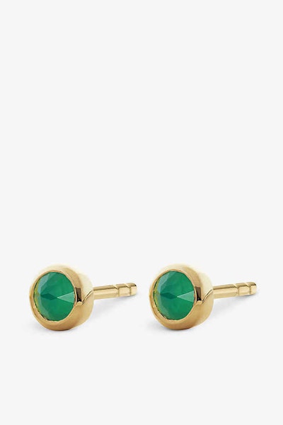 Monica Vinader Siren Mini Gem Recycled 18ct Yellow-Gold Plated Vermeil Sterling-Silver And Green Onyx Stud Earrings, £50