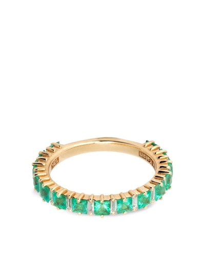 Suzanne Kalan 18kt Yellow Gold Emerald And Diamond Band Ring, £3,128
