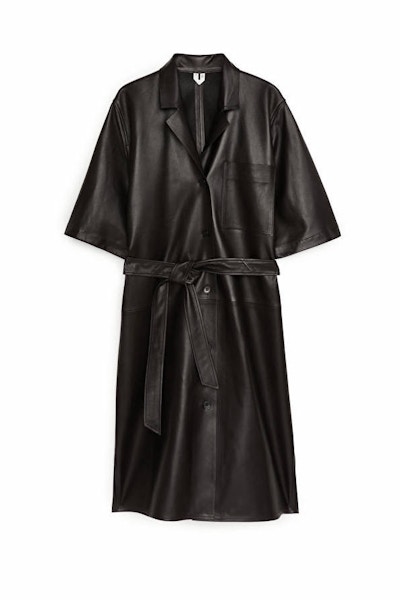 Arket Belted Leather Shirt Dress, £290