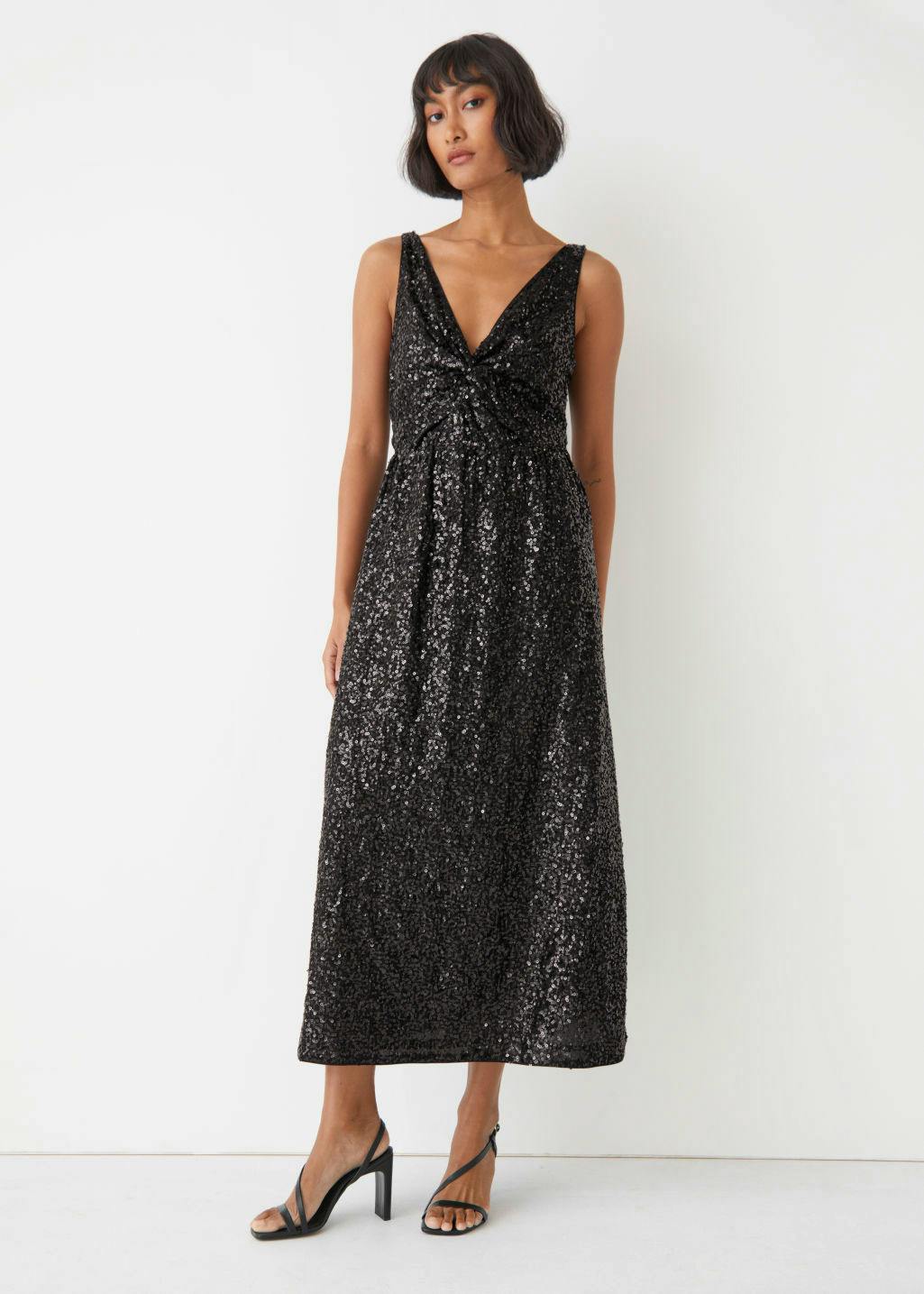 & Other Stories Strappy Sequin Midi Dress, £135