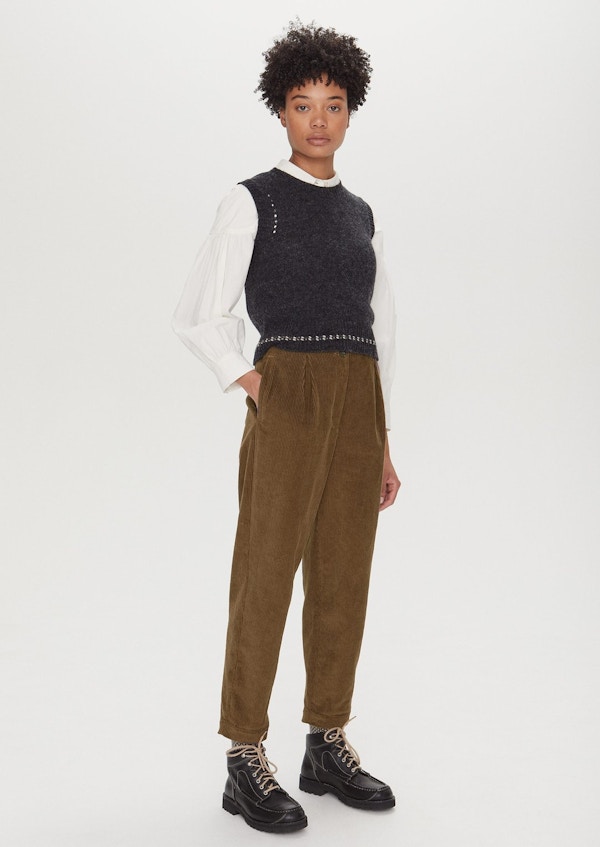 Organic Cotton Cord Tapered Trousers