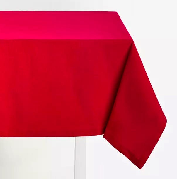 John Lewis Sparkle Cotton Mix Rectangular Tablecloth, Red/Gold, £25 – £30