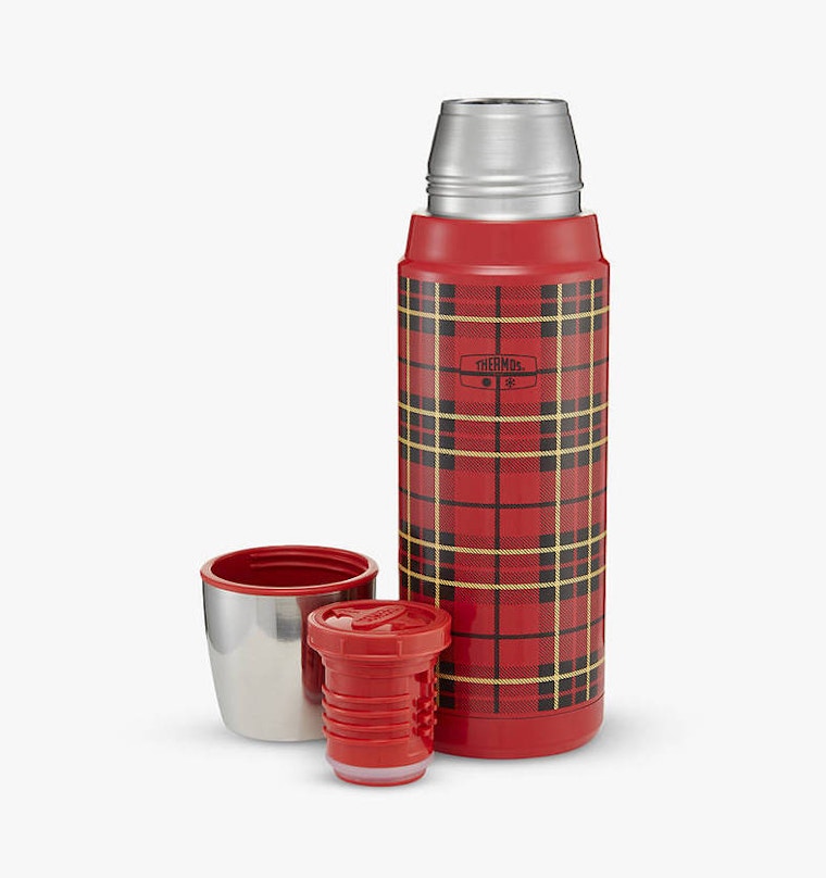 Thermos Retro Stainless Steel Flask, 470ml, Red