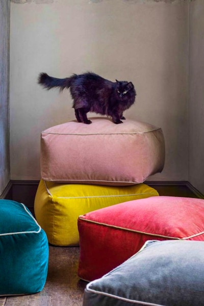 Graham & Green Velvet Pouffes, £225