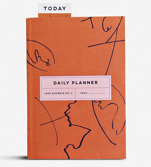 Leaf Scribble Undated Daily Planner 21cm X 14.8cm