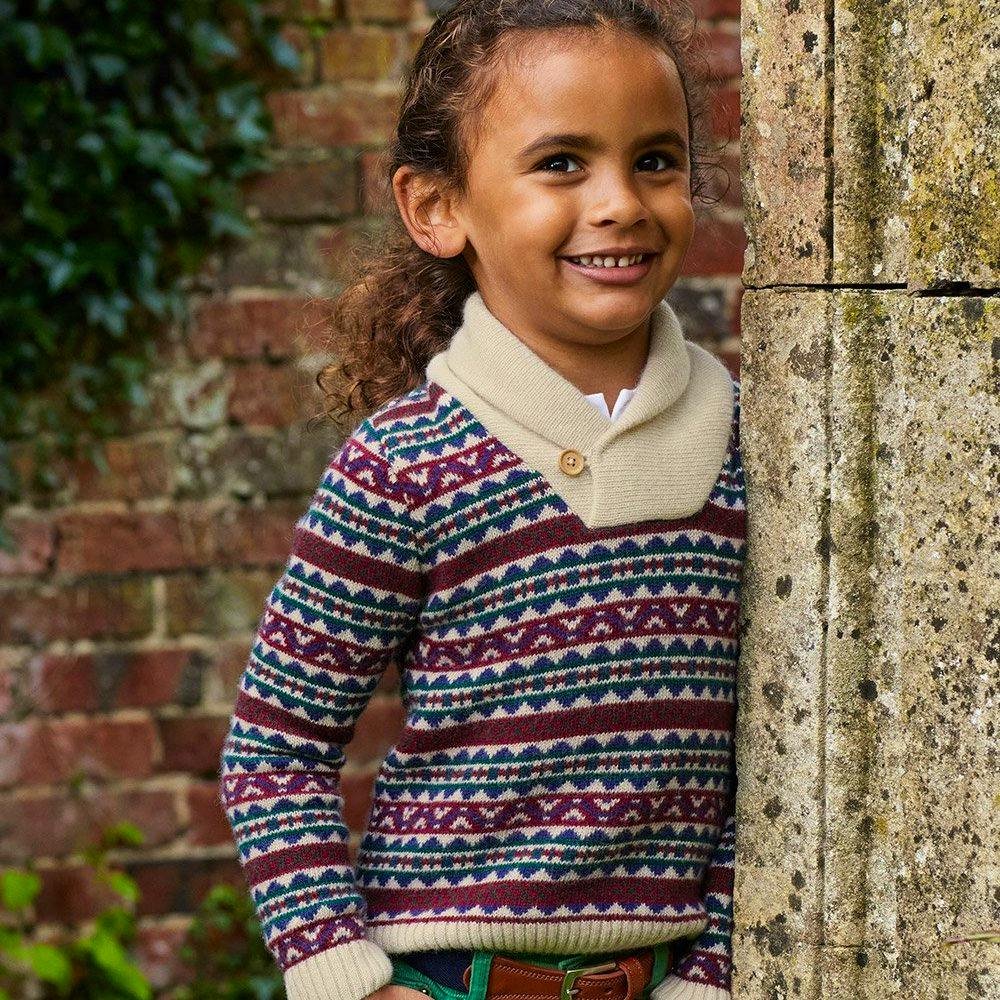 Thomas Brown Francis Fair Isle Shawl Collar Jumper, NOW £44