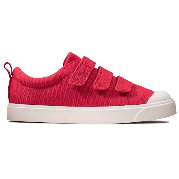 Clarks City Vibe Kid Red Canvas, £26