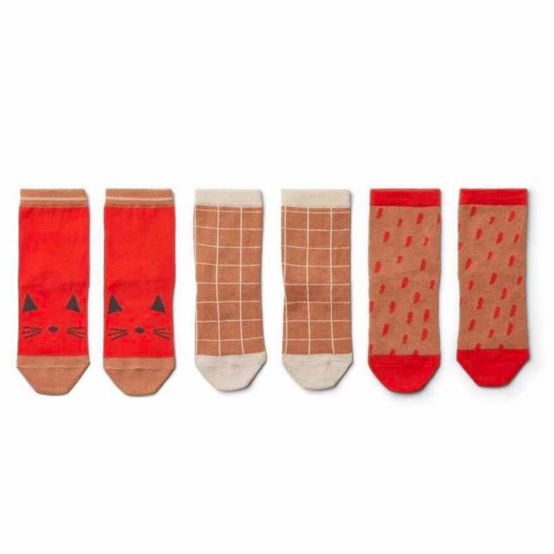 Liewood Liewood Silas Socks in Apple Red Multi Mix (3 pack), £16.95