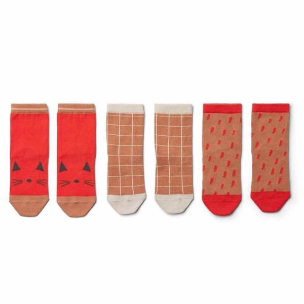 Liewood Liewood Silas Socks in Apple Red Multi Mix (3 pack), £16.95