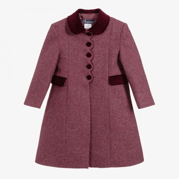Ancar Girls Burgundy Red Wool Coat, £157