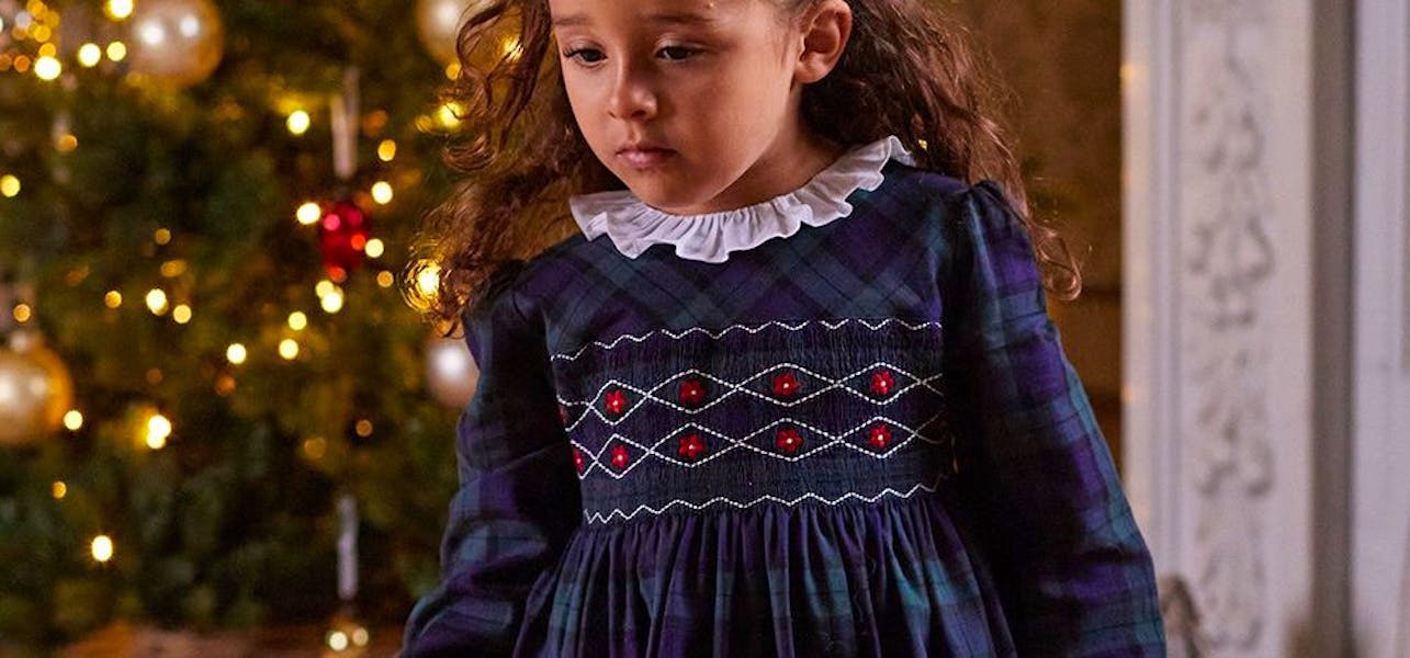 Navy-Tartan-Charlotte-Smocked-Dress