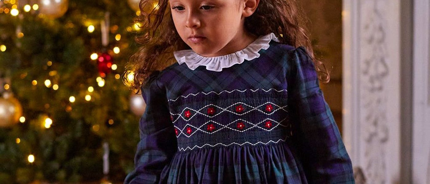 Navy-Tartan-Charlotte-Smocked-Dress