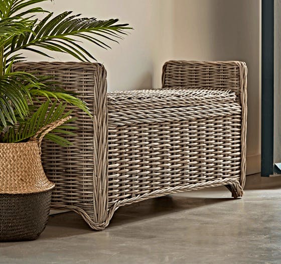 Cox & Cox Round Rattan Storage Bench, £425