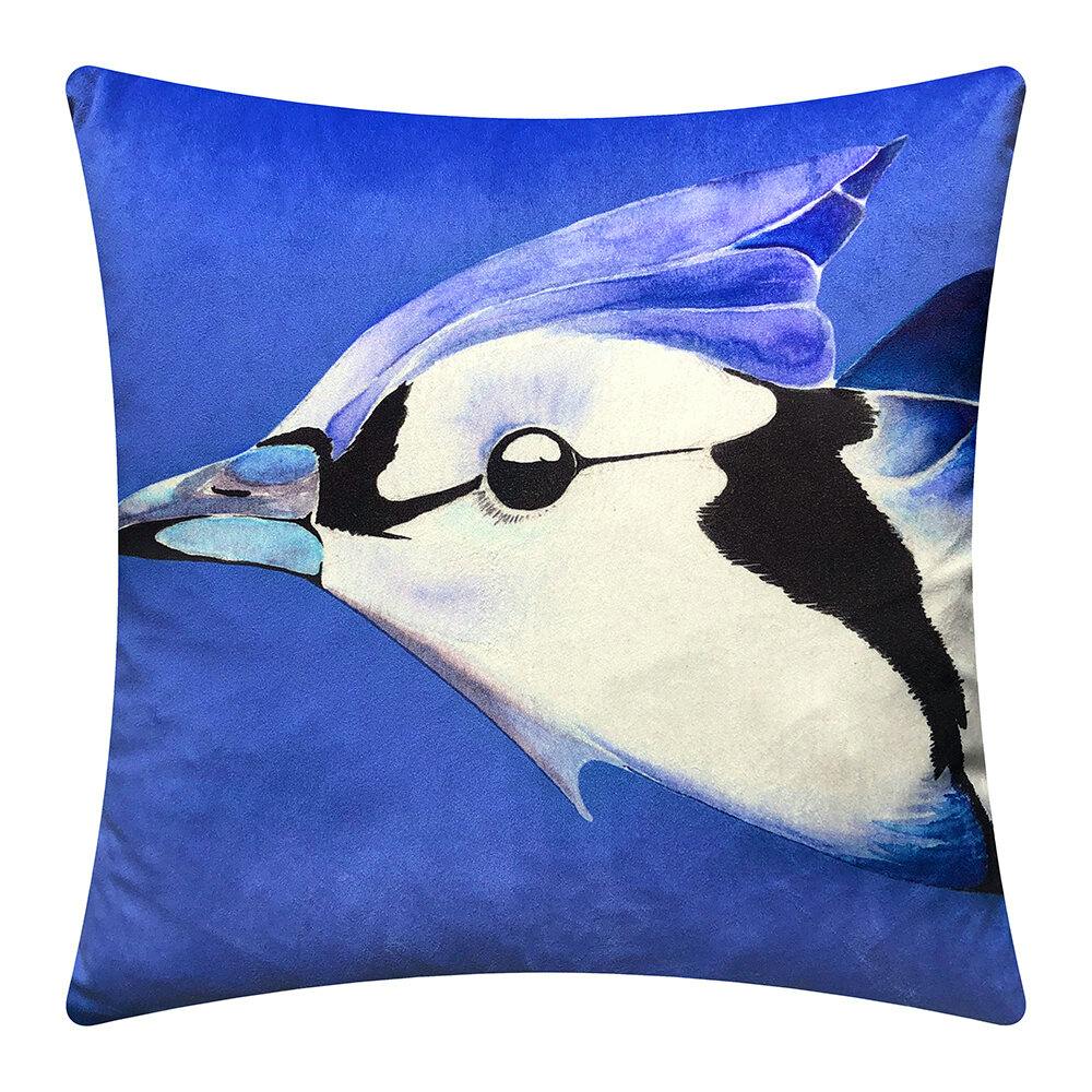 Anna Jacobs Blue Jay Velvet Cushion, NOW £71