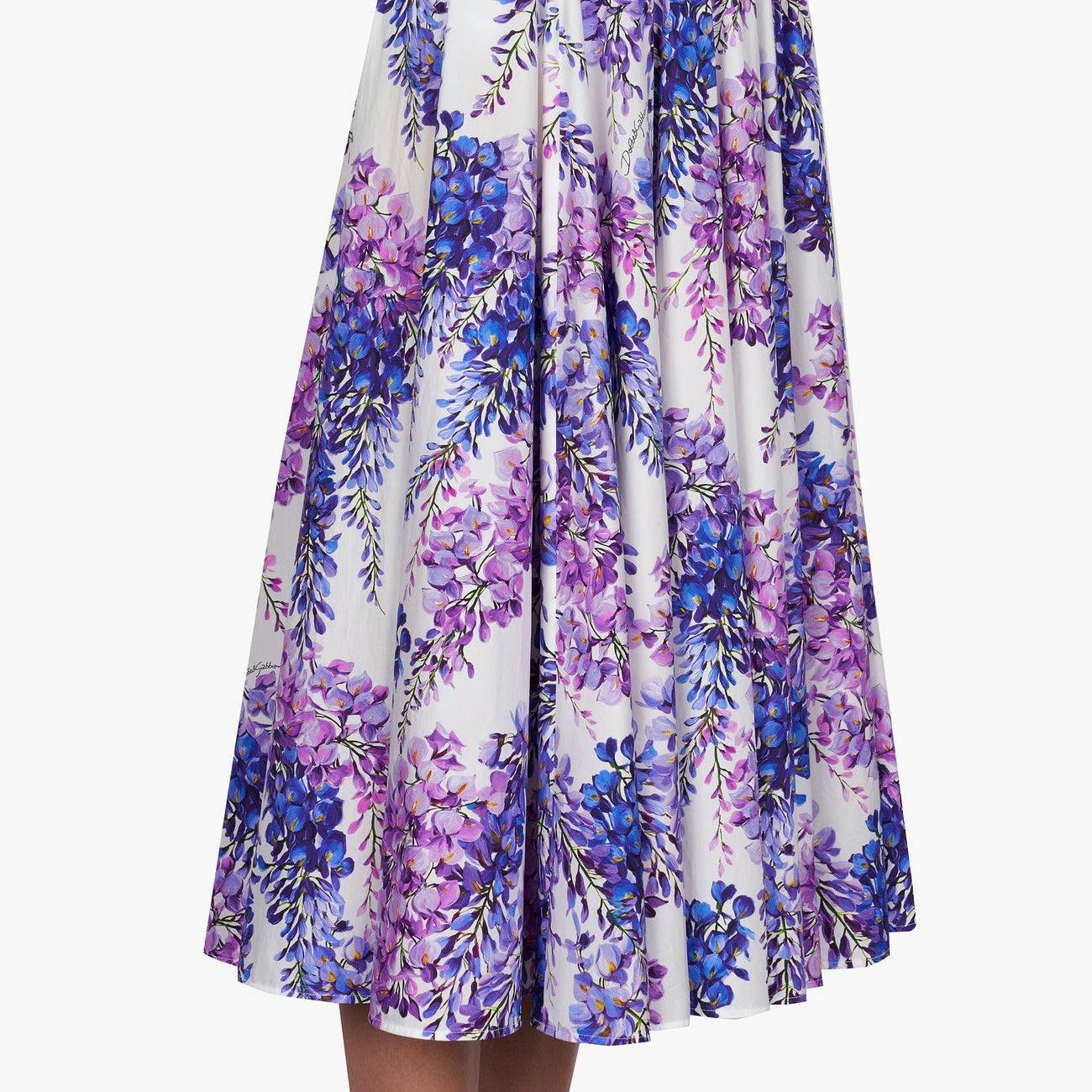 Dolce & Gabbana Floral-Print Flared Poplin Midi Skirt, £750